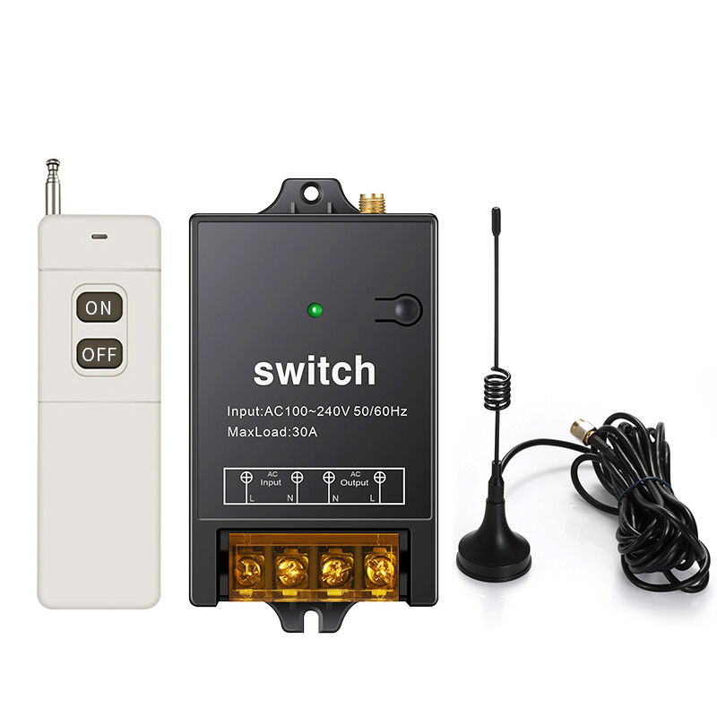 Commutateur de télécommande, longue distance de 1500 m, commutateur rf sans fil de relais ac 110 V/120 V/240 V/40 a, commutateur à distance sans fil