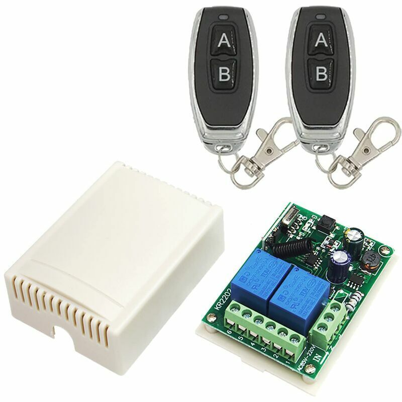 Commutateur de télécommande sans fil 2 canaux 220 V AC, module de relais récepteur RF 433 Mhz avec émetteur marche/arrêt pour éclairage de porte de