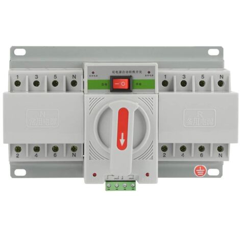 Commutateur de transfert automatique, commutateur de transfert de circuit du commutateur de transfert 4P du disjoncteur 220V du commutateur de transfert 63Amp