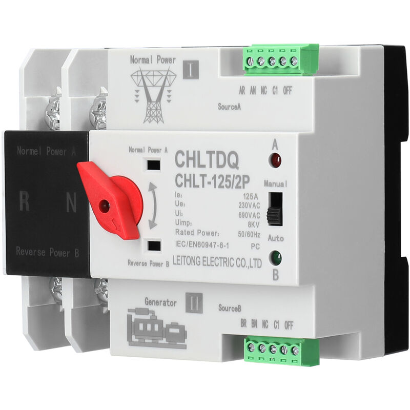 Lifcausal - Commutateur de transfert automatique compact Commutateurs de sélection électrique Interrupteur d'alimentation double Type de rail