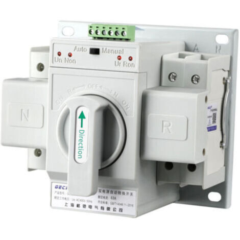 Commutateur de Transfert Automatique Double Puissance 220V 63A 2P Mini Disjoncteur de Commutateur de Transfert Intelligent à Double Puissance