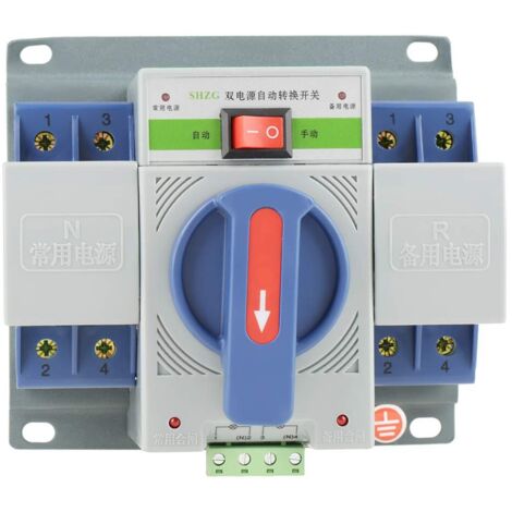 Commutateur de Transfert de 220v 63A 2P Mini Double Disjoncteur Automatique de Puissance Électronique
