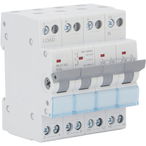 Commutateur de transfert manuel double puissance 4P, montage sur Rail DIN, disjoncteur à verrouillage simple face isolant 400VAC 63A