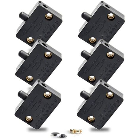 Commutateur d'éclairage automatique pour placard Coque ignifuge Puissance 1A/250V Installation facile Lot de 6 pièces