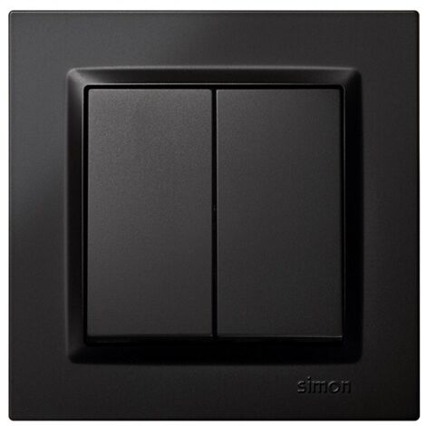 COMMUTATEUR ENCASTRÉ NOIR DOUBLE
