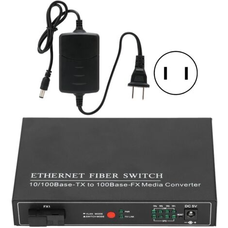 Commutateur Ethernet Fibre 4 Ports TBC-MC3414ES20A Plug & Play, Stable et Robuste pour Réseaux Informatiques, Alimentation 100-240V US