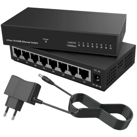 Commutateur Ethernet Gigabit 8 ports, 10/100 Mbps, prise européenne