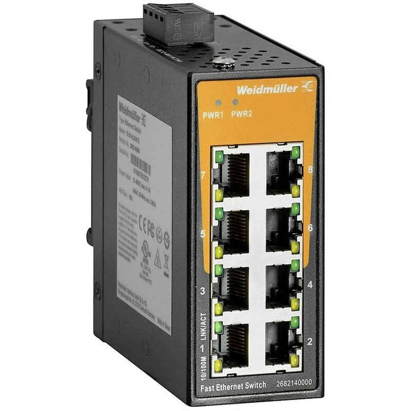 Commutateur Ethernet industriel Weidmüller IE-SW-EL08-8TX 8 ports 10 / 100 MBit/s A195372