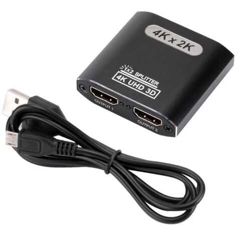 Commutateur HDMI 1x2 - 1 Entrée 2 Sorties 4K 30Hz Compatible HDCP