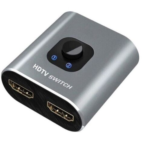 Commutateur HDMI 2 entrées 1 sortie pour PC, téléviseurs, décodeurs, convertisseurs vidéo et splitters HDMI 4K.
