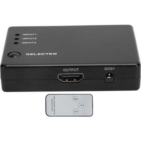 Commutateur HDMI 3 Entrées 1 Sortie 1080P avec Télécommande