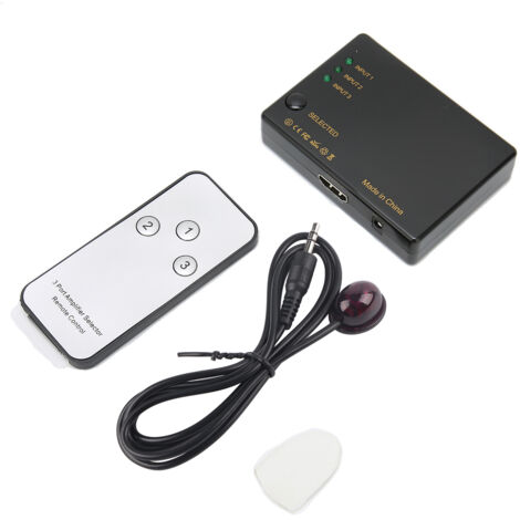 Commutateur HDMI 3 Entrées 1 Sortie 4K avec Télécommande, Sélecteur Vidéo Haute Définition