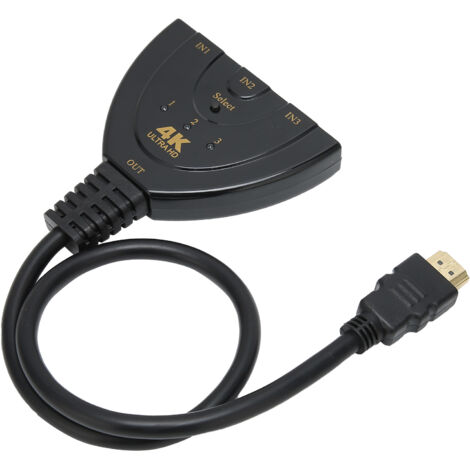 Commutateur HDMI 4K 3 en 1 Sortie, Sélecteur 4K 60Hz pour Câble Haute Définition