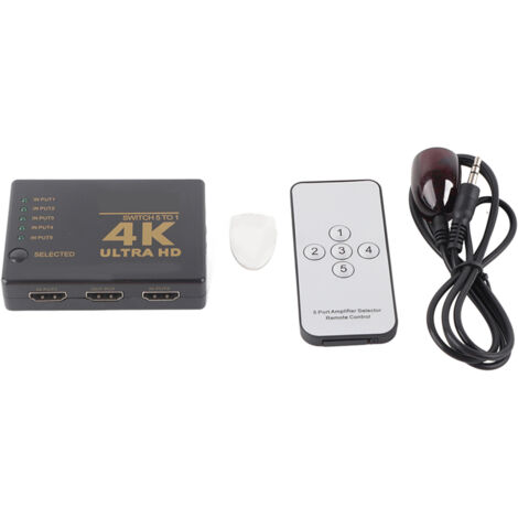 Commutateur HDMI 5 entrées 1 sortie 1080P avec télécommande - Convertisseur haute définition