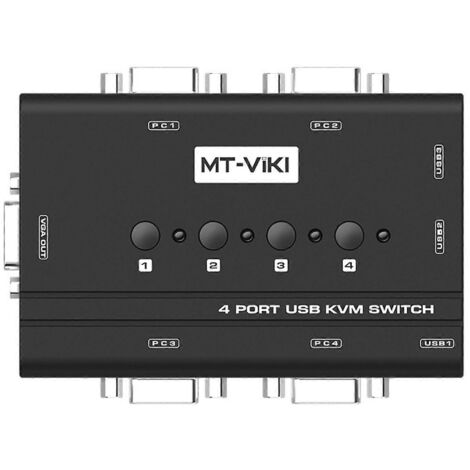 Commutateur KVM 4 entrées 1 sortie, répartiteur VGA 1920x1440, sélecteur USB 4x1 facile à utiliser