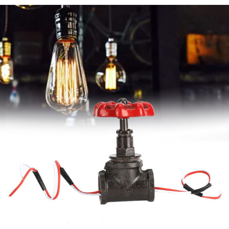 Commutateur Lumière Style Steampunk Vintage pour Lampes Tube d'eau - Valve d'Arrêt G1/2in en Fer Rouge Bronze 160g 45x80mm