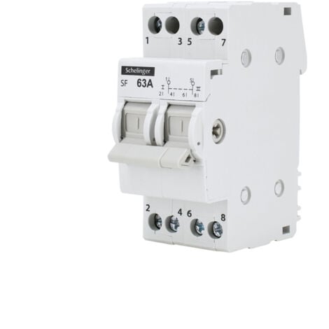 SCHELINGER Commutateur modulaire I-0-II - 2 pôles - 63A - Rail TH35 - IP20