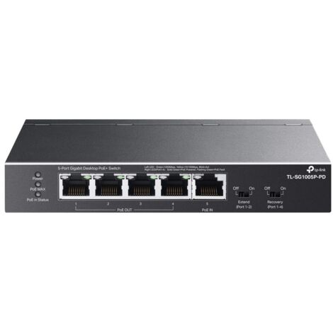 Commutateur réseau TP-Link TL-SG1005P-PD Gigabit Ethernet (10/100/1000) Power over Ethernet (PoE) Noir