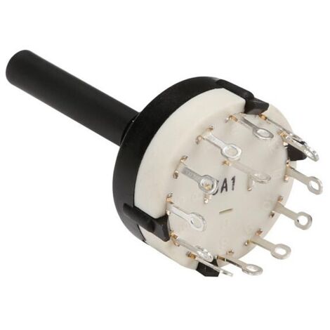 Commutateur rotatif 1 circuit / 12 positions - cosses a souder