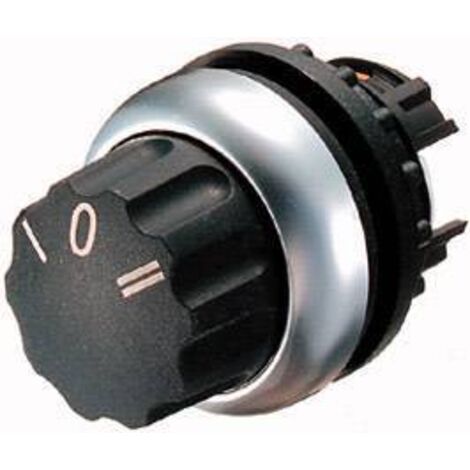 Commutateur rotatif 3 positions noir I 0 II à rappel EATON M22-W3