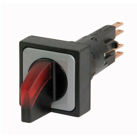 Commutateur rotatif lumineux 2 positions rouge à rappel EATON Q25LWK1-RT