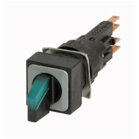 Commutateur rotatif lumineux 2 positions vert à rappel EATON Q18LWK1-GN