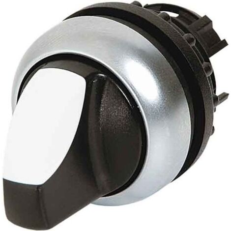 Commutateur rotatif lumineux 3 positions blanc à accrochage EATON M22S-WRLK3-W