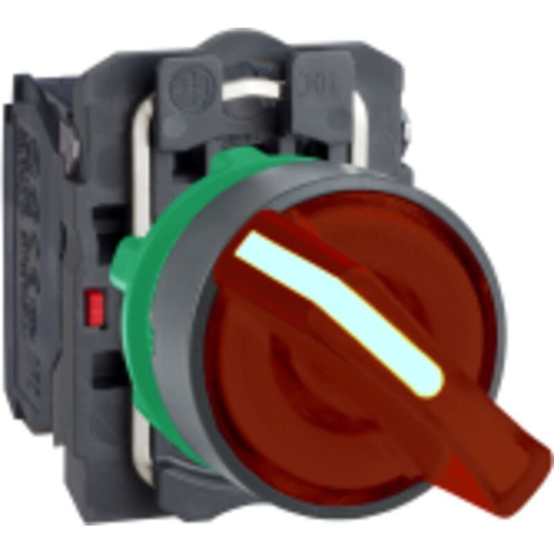 Schneider Electric - Harmony XB5 - bouton à manette lumin - Ø22 - 2 pos fix - rouge - 1O+1F - 24V - XB5AK124B5