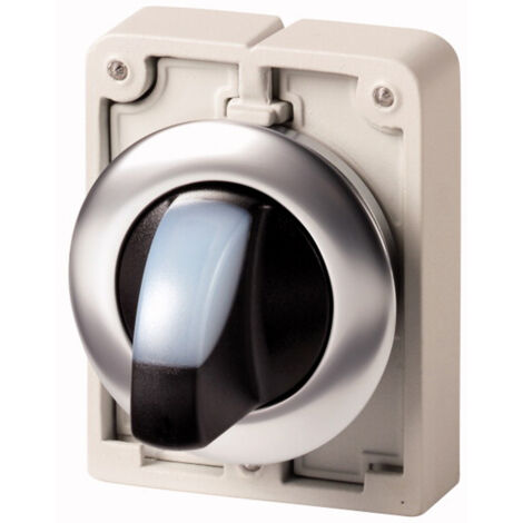 Commutateurs rotatifs lumineux 30mm à manette blanc 3 positions à accrochage EATON M30C-FWRLK3-W