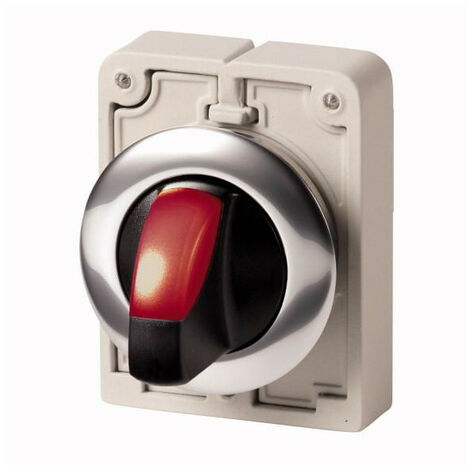 Commutateurs rotatifs lumineux 30mm à manette rouge 2 positions à rappel EATON M30C-FWLK-R
