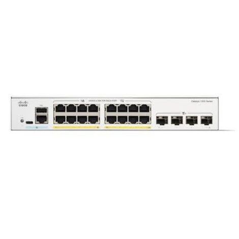 Commutatore Cisco Catalyst 1300-16P-2G Gestibile con 16 Porte GE, PoE, 2 Porte SFP 1GE, Garanzia a Vita