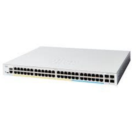 Commutatore Cisco Catalyst 1300-48FP-4X Gestibile con 48 Porte Gigabit Ethernet PoE Completo, 4 Porte SFP+ 10GE, Garanzia a Vita
