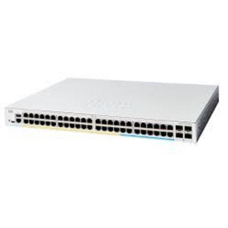 Commutatore Cisco Catalyst 1300-48T-4X Gestibile, 48 Porte GE, 4 Porte SFP+ 10GE, Garanzia a Vita
