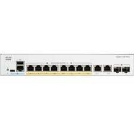 Commutatore Intelligente Cisco Catalyst 1200-8P-E-2G con 8 Porte GE, PoE, Alimentatore Esterno, Porte Combin� 2x1GE, Garanzia Limitata a Vita