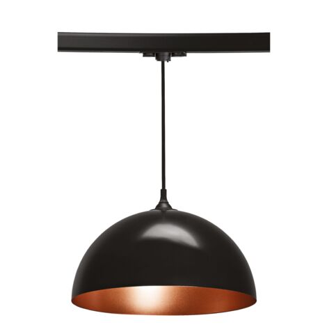 COMO 023 Suspension E27 60W noir/cuivré lpe non incl. pour Rail 1 allumage ARIC 4217