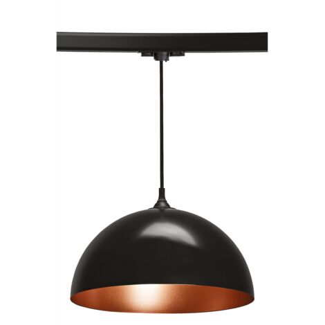 COMO 023 Suspension E27 60W noir/cuivré lpe non incl. pour Rail 3 allumages ARIC 4218
