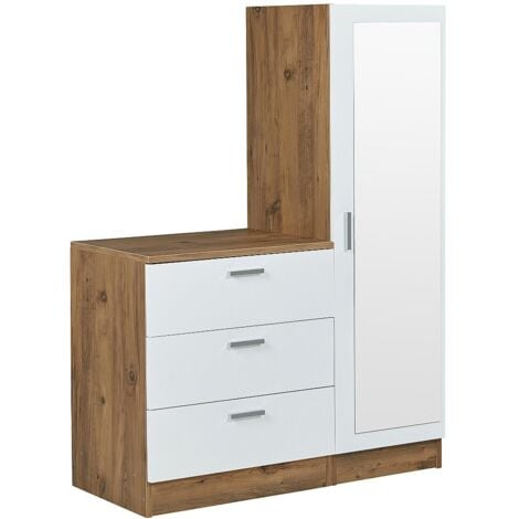 PASCAL MORABITO Comò 3 cassetti con armadio e specchio Bianco - VITORIO