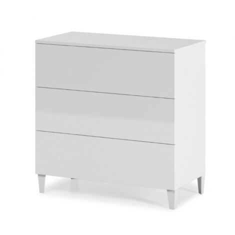 Comò 80x40x80 cm bianco lucido con 3 cassetti – Catania