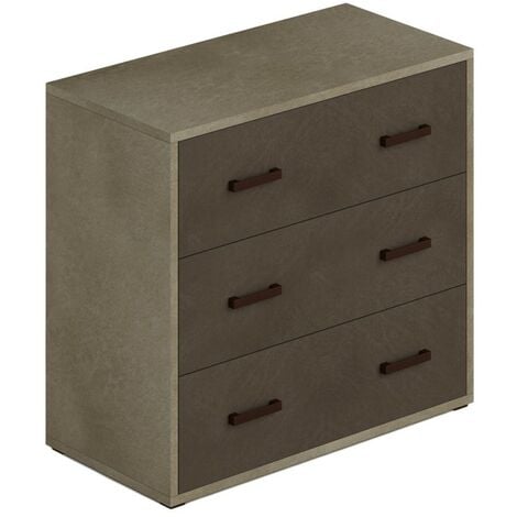 EASYCOMFORT Cassettiera 7 Cassetti in Tessuto, 80x29x78.5cm, Legno