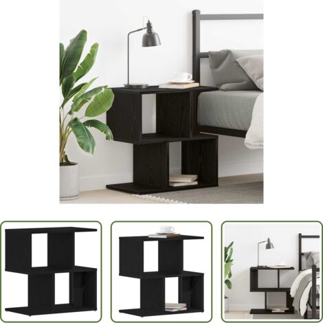 Comò in legno -  Armadio da Notte Rovere Nero 50 x 30 x 51,5 cm