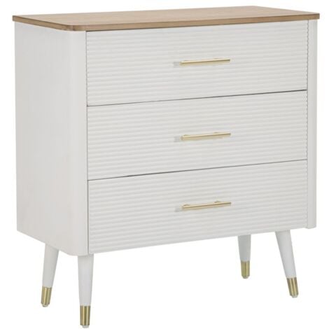 Comò Matera 78x80x37 cm in Legno MDF e Ferro Bianco/Marrone