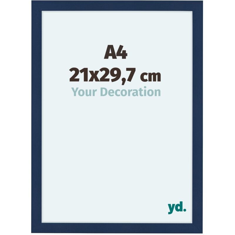 Yd. - Cadre Photo A4 - 21x29.7 cm - Bleu Foncé Patiné - mdf - Como.