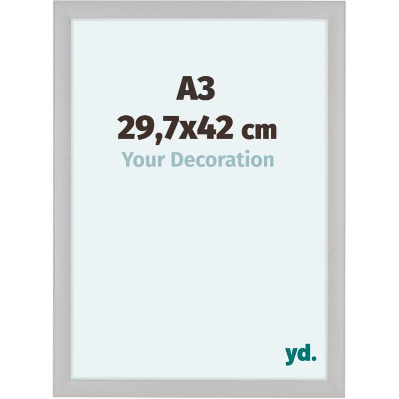 Yd. - Cadre Photo A3 - 29.7x42 cm - Blanc Grain de Bois - mdf - Como.