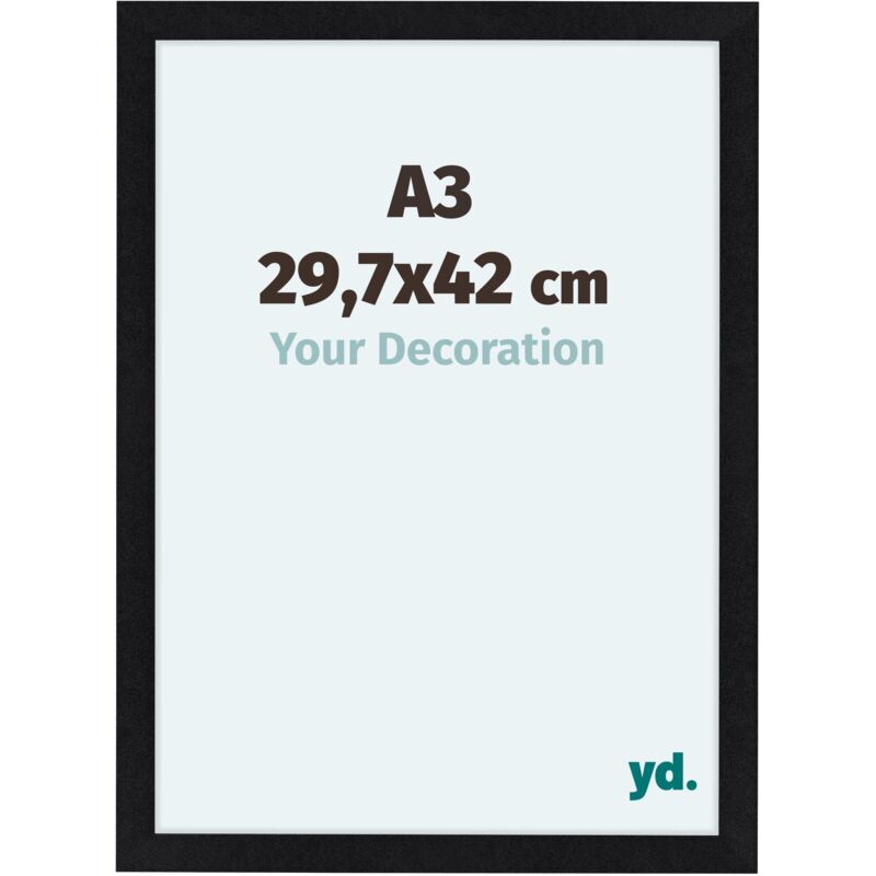 Cadre Photo A3 - 29.7x42 cm - Noir Mat - mdf - Como.