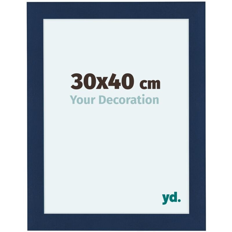 Yd. - Cadre Photo 30x40 cm - Bleu Foncé Patiné - mdf - Como.