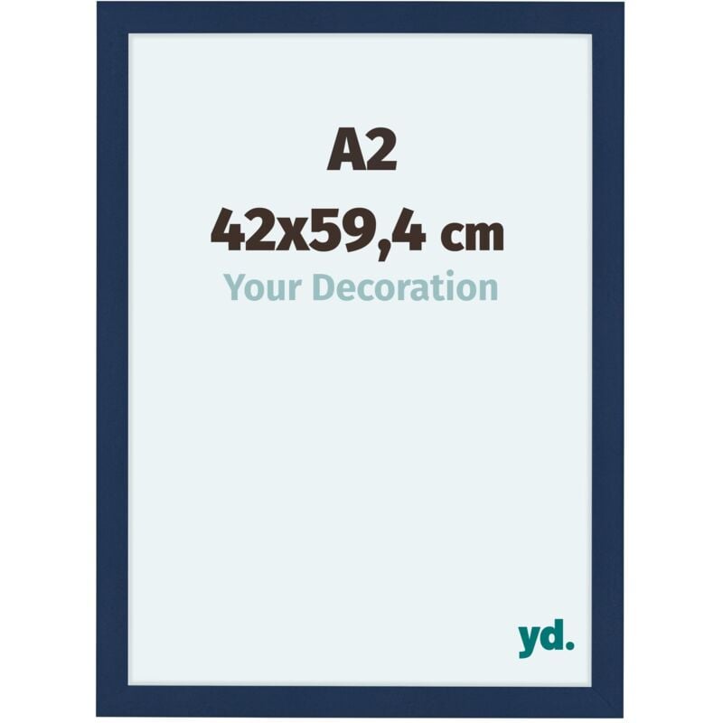 Yd. - Cadre Photo A2 - 42x59.4 cm - Bleu Foncé Patiné - mdf - Como.
