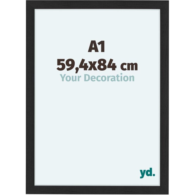 Yd. - Cadre Photo A1 - 59.4x84 cm - Noir Grain de Bois - mdf - Como.