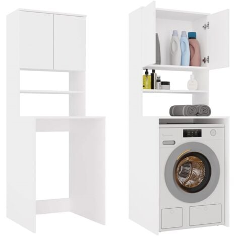 TOPESHOP COMO - Meuble pour machine à laver - 180x64x64 - 2 portes et étagère ouverte