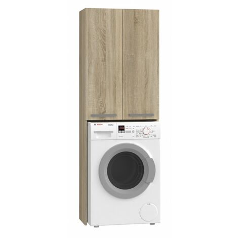 COMO - Meuble pour machine à laver style moderne - 183x64x30 - 2 portes+4 étagères