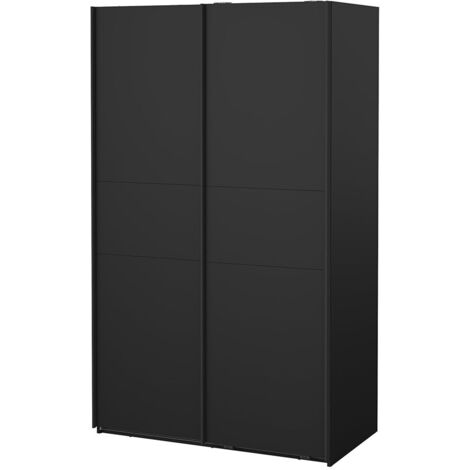 Como Schiebetürenschrank 2 Türen 120x200cm matt schwarz.